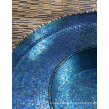 Cheap price blue glass mosaic for swimming pool tiles